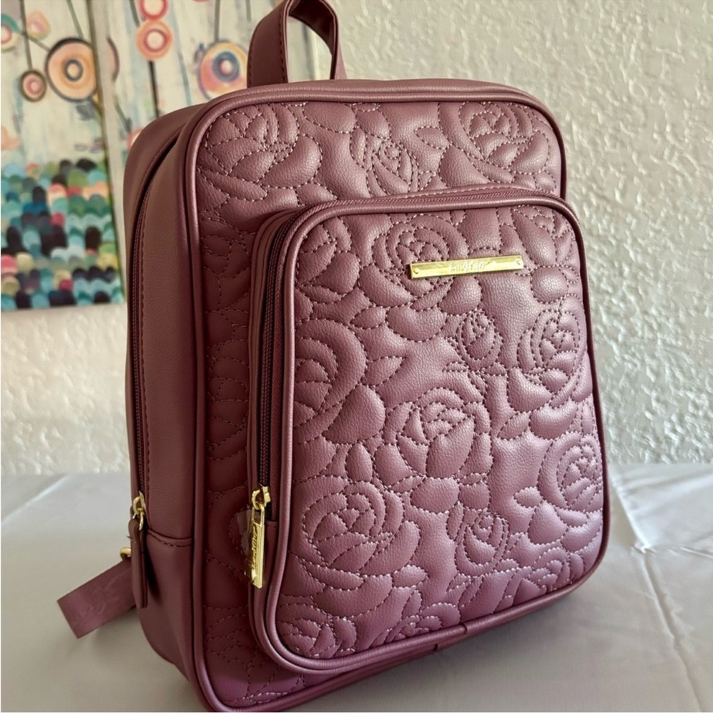 ***SOLD*** Betsey Johnson Floral Quilted Backpack in Mauve